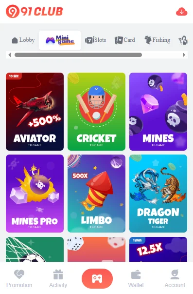 Types Of Games In 91 Club